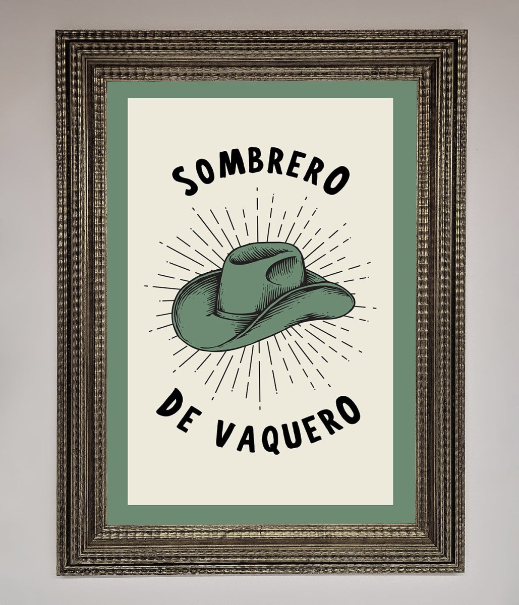 Sombrero De Vaquero Framed Wall Art - Zestio