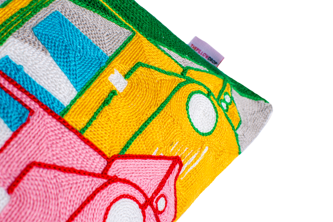 St. Barts Needlepoint Pillow – Tropical Island Design