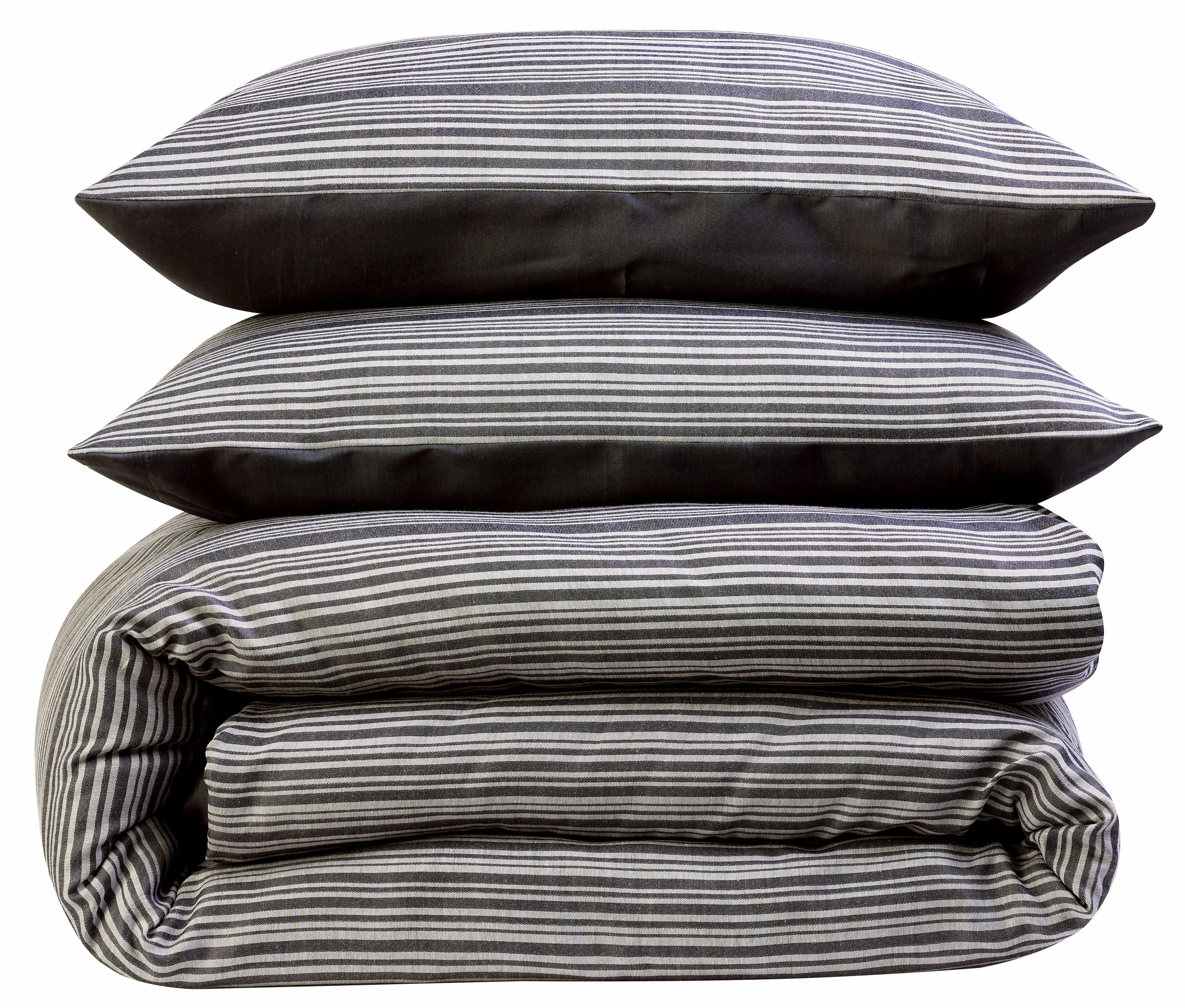 OLIVIA ROCCO Stripe Jacquard Reversible Cotton Blend Duvet Cover Set With Pillowcases, Eco Friendly Bedding In Multiple Sizes And Colours