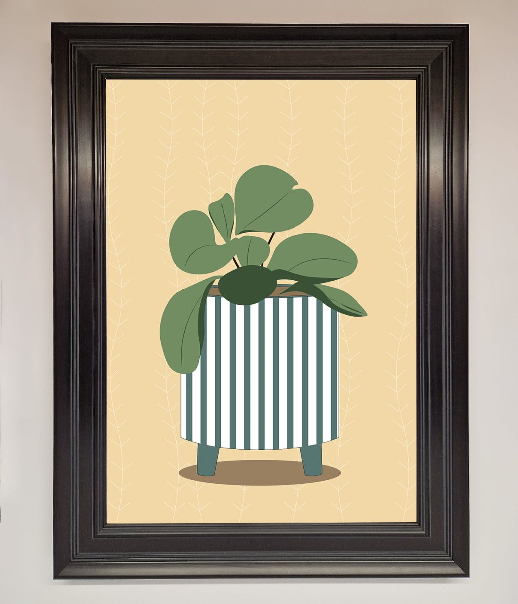 Striped Potted Plant Framed Wall Art - Zestio