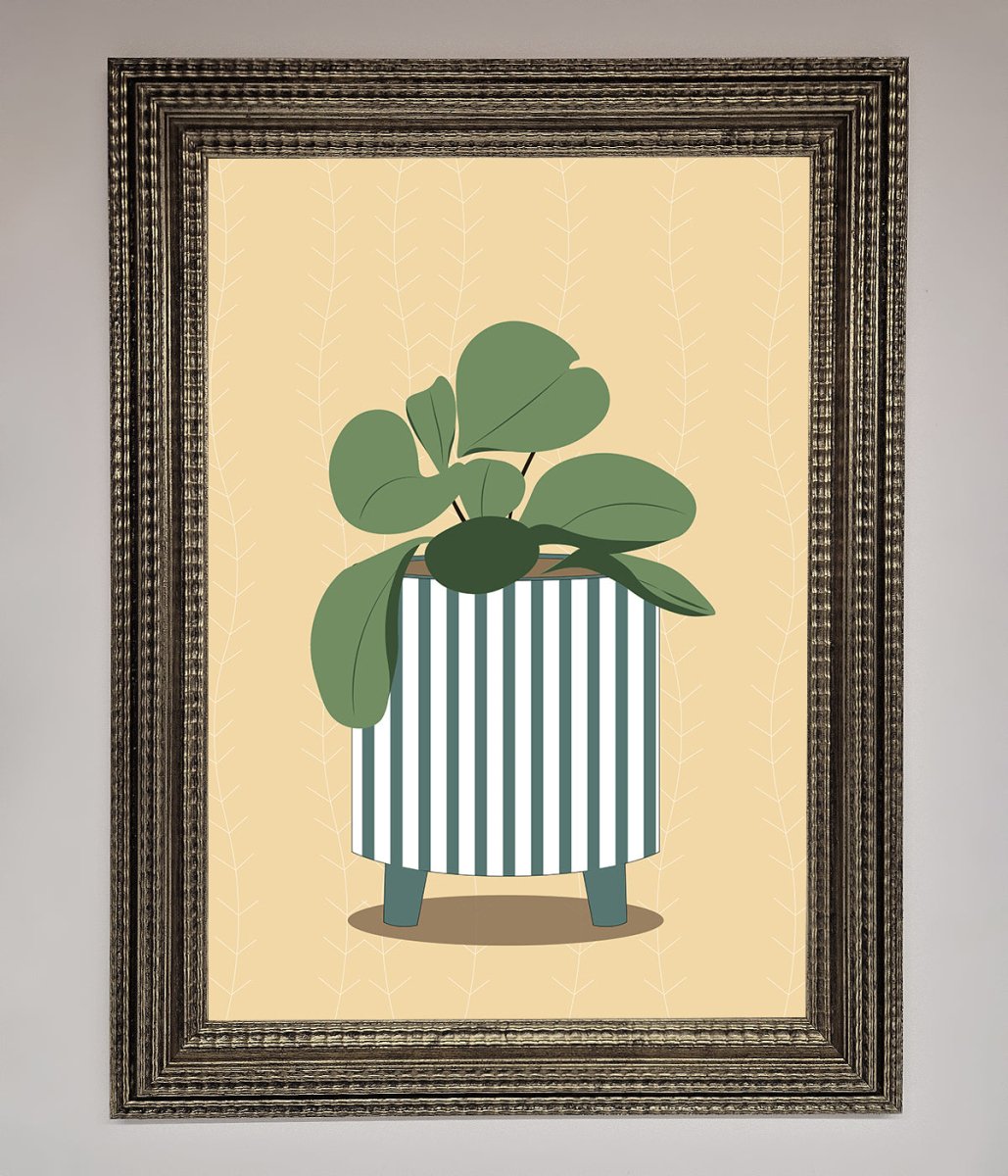 Striped Potted Plant Framed Wall Art - Zestio