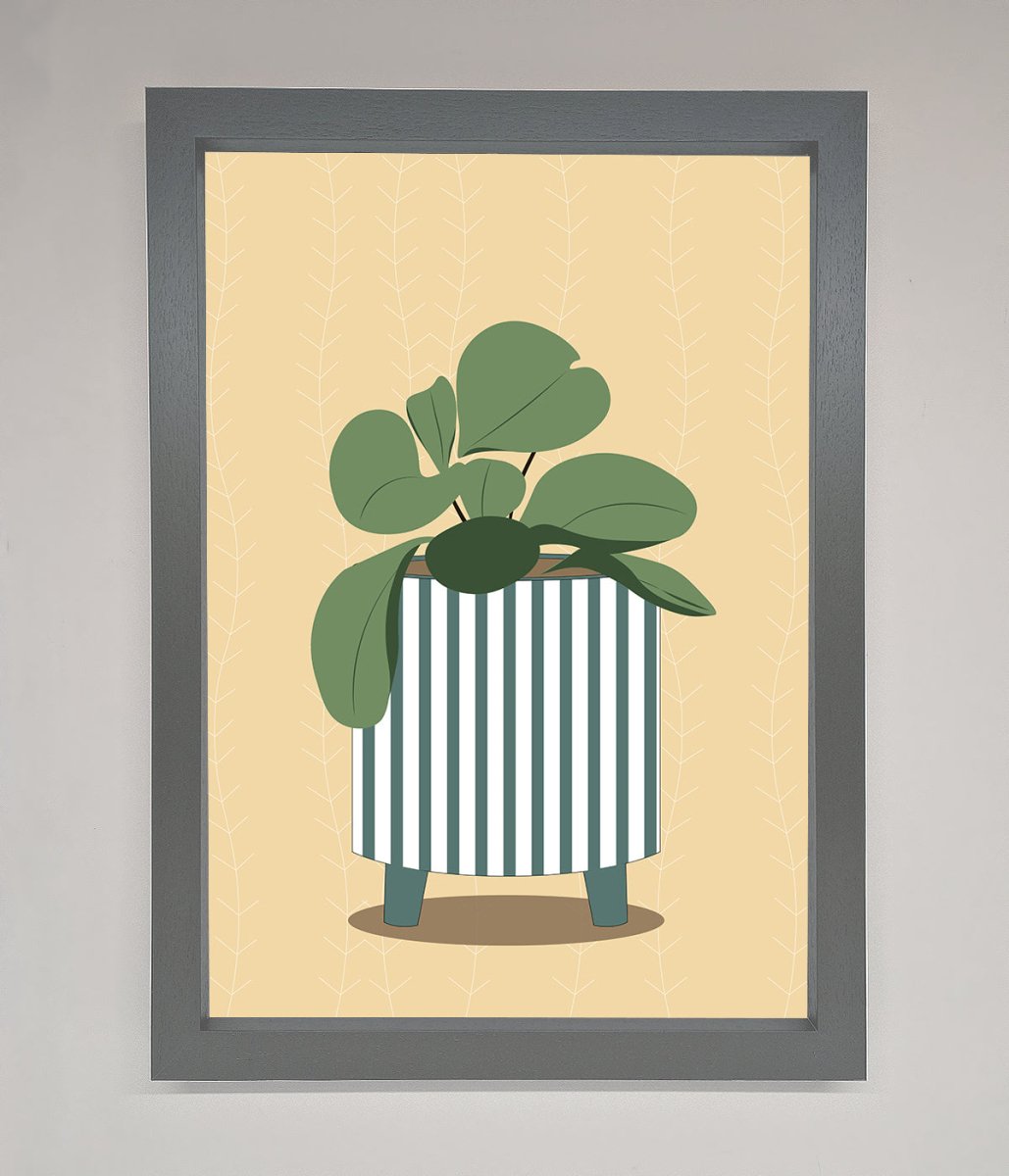 Striped Potted Plant Framed Wall Art - Zestio