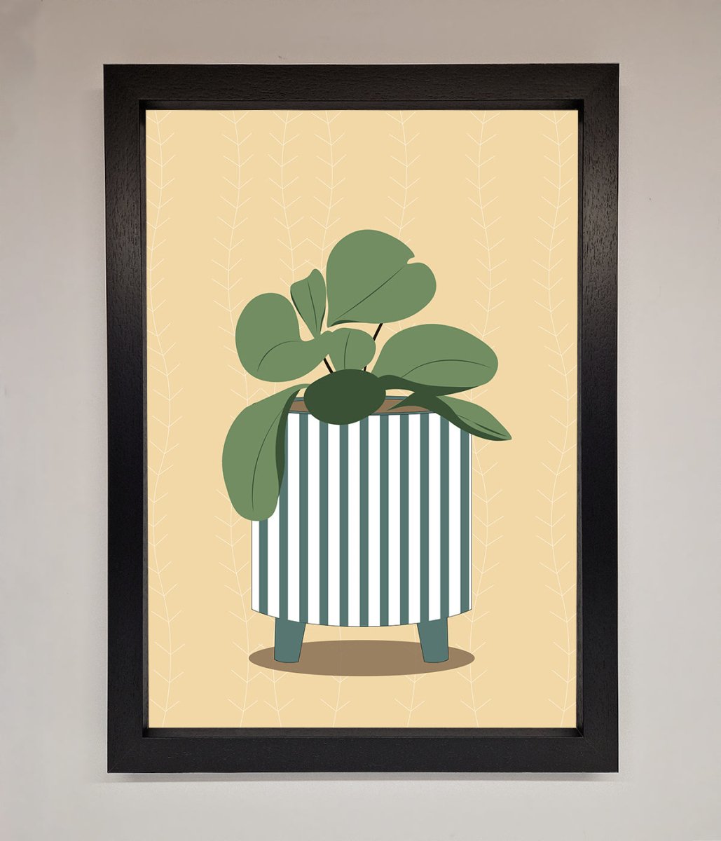 Striped Potted Plant Framed Wall Art - Zestio