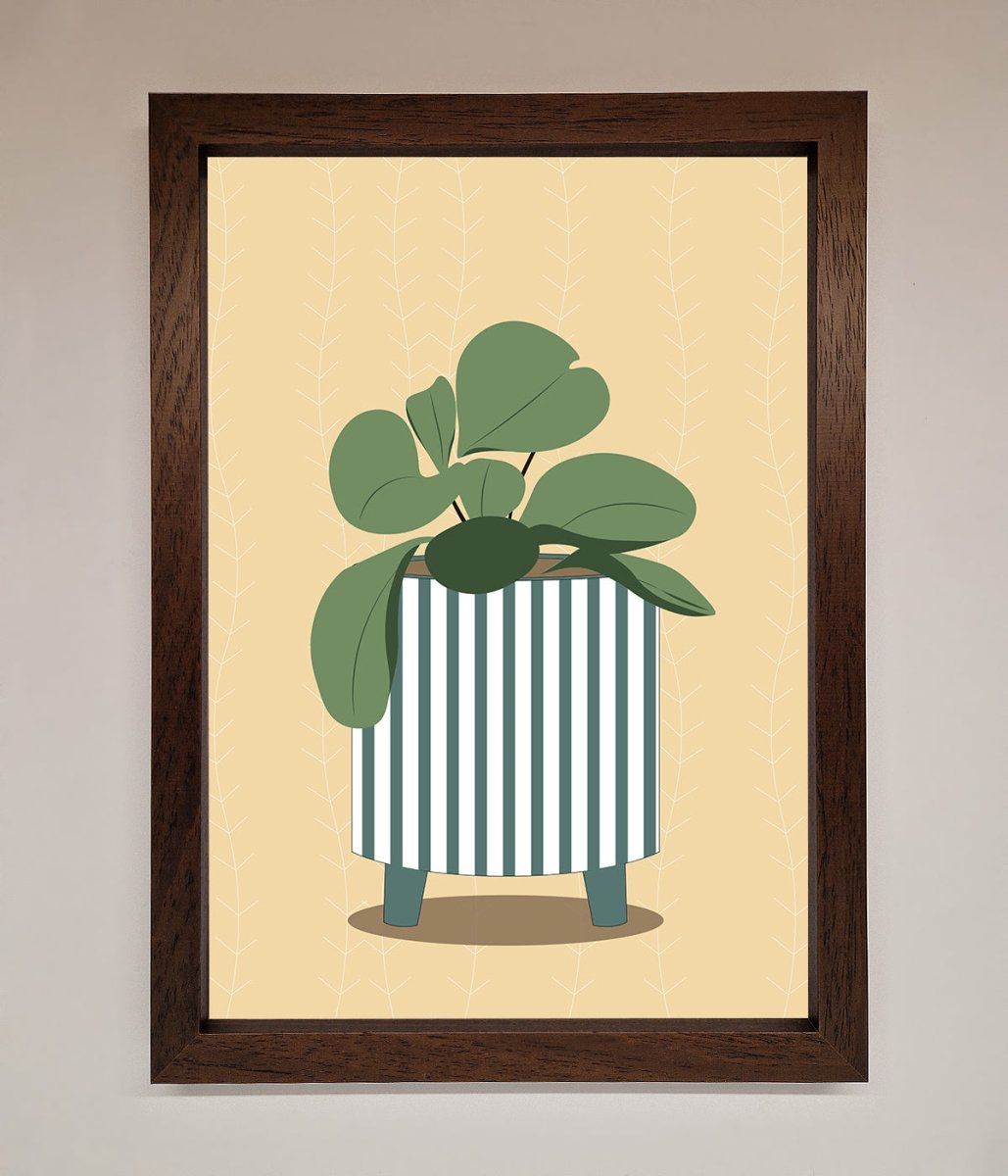 Striped Potted Plant Framed Wall Art - Zestio