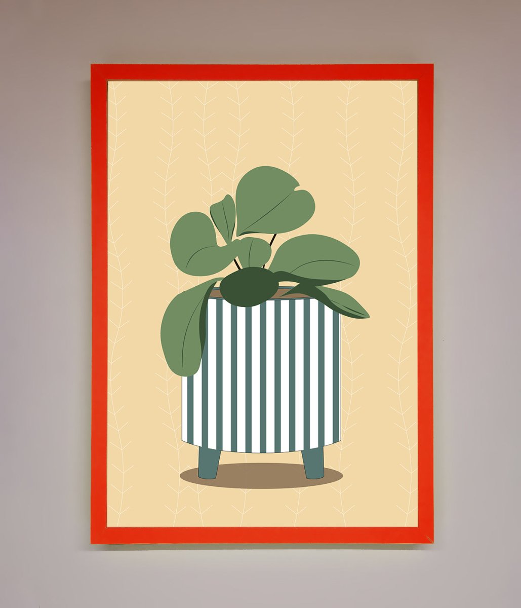 Striped Potted Plant Framed Wall Art - Zestio