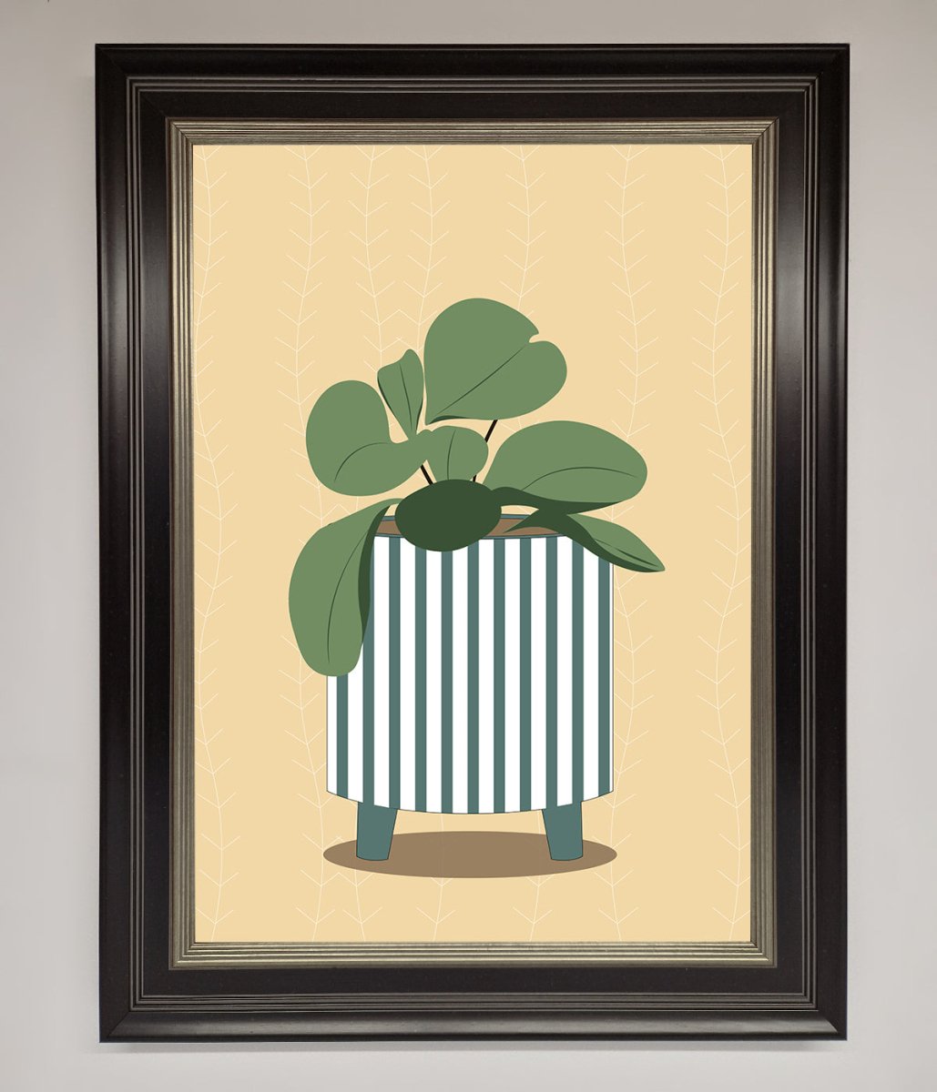 Striped Potted Plant Framed Wall Art - Zestio