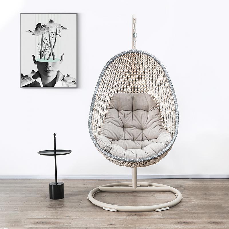 Sutton Garden Rattan Hanging Egg Chair with Stand, Indoor/ Outdoor Furniture