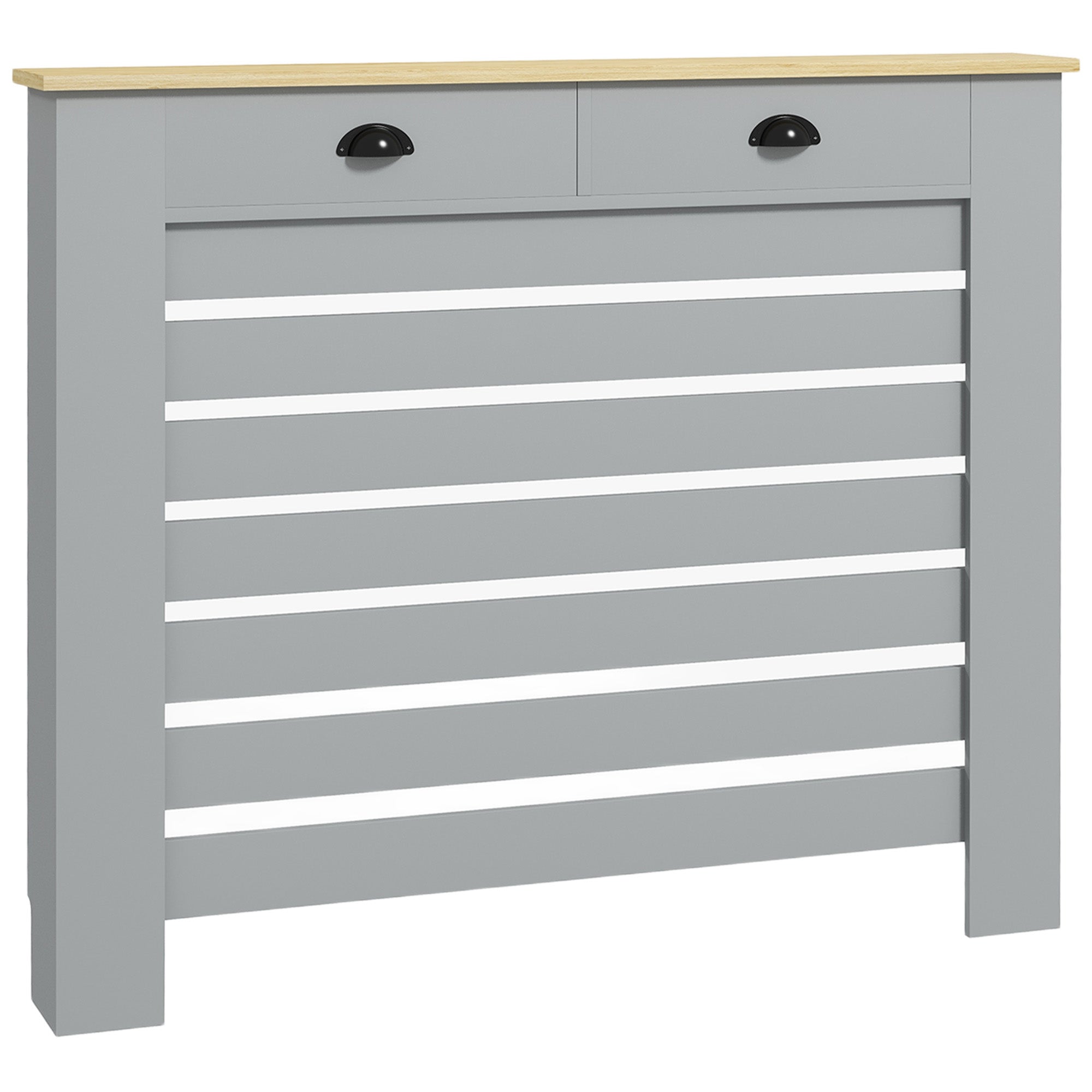 HOMCOM Radiator Cover with Drawer, Horizontal Slat, 78cm