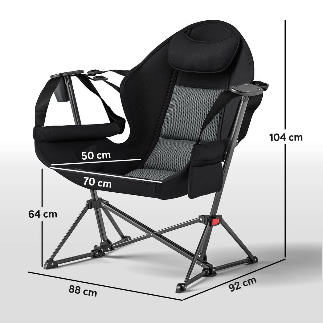 Outsunny Hammock Camping Chair Set of 2, Adjustable Back Camp Chair