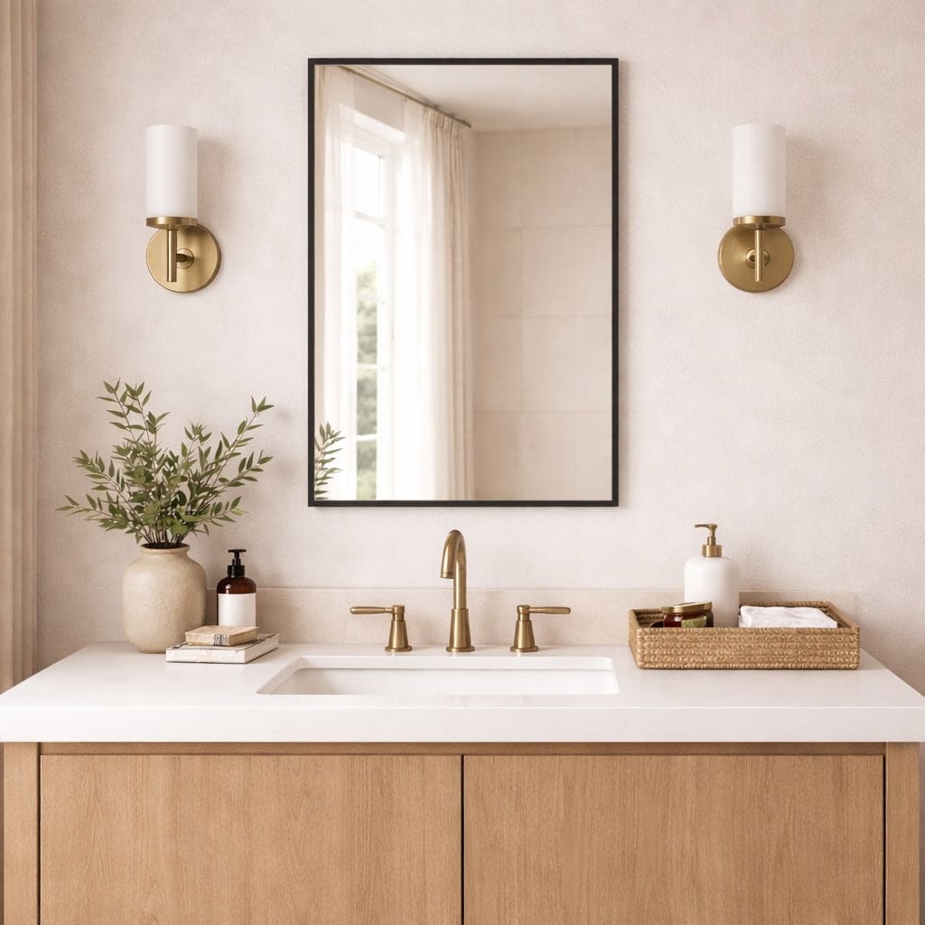 Takara - Black Metal Rectangle Mirror - 70cm x 50cm - Zestio