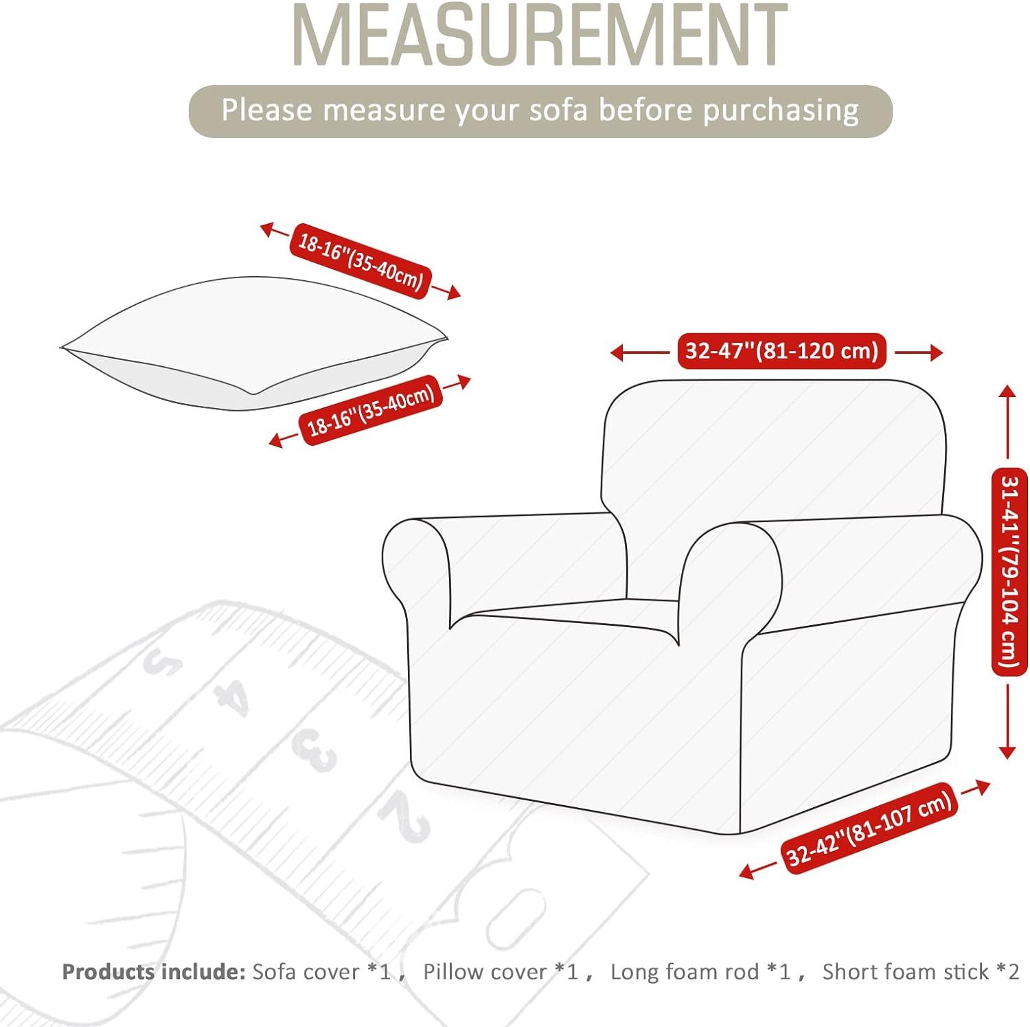 Sofa Cover 1 Seater Stretch Slipcover 80-120cm Elastic Protector TAOCOCO