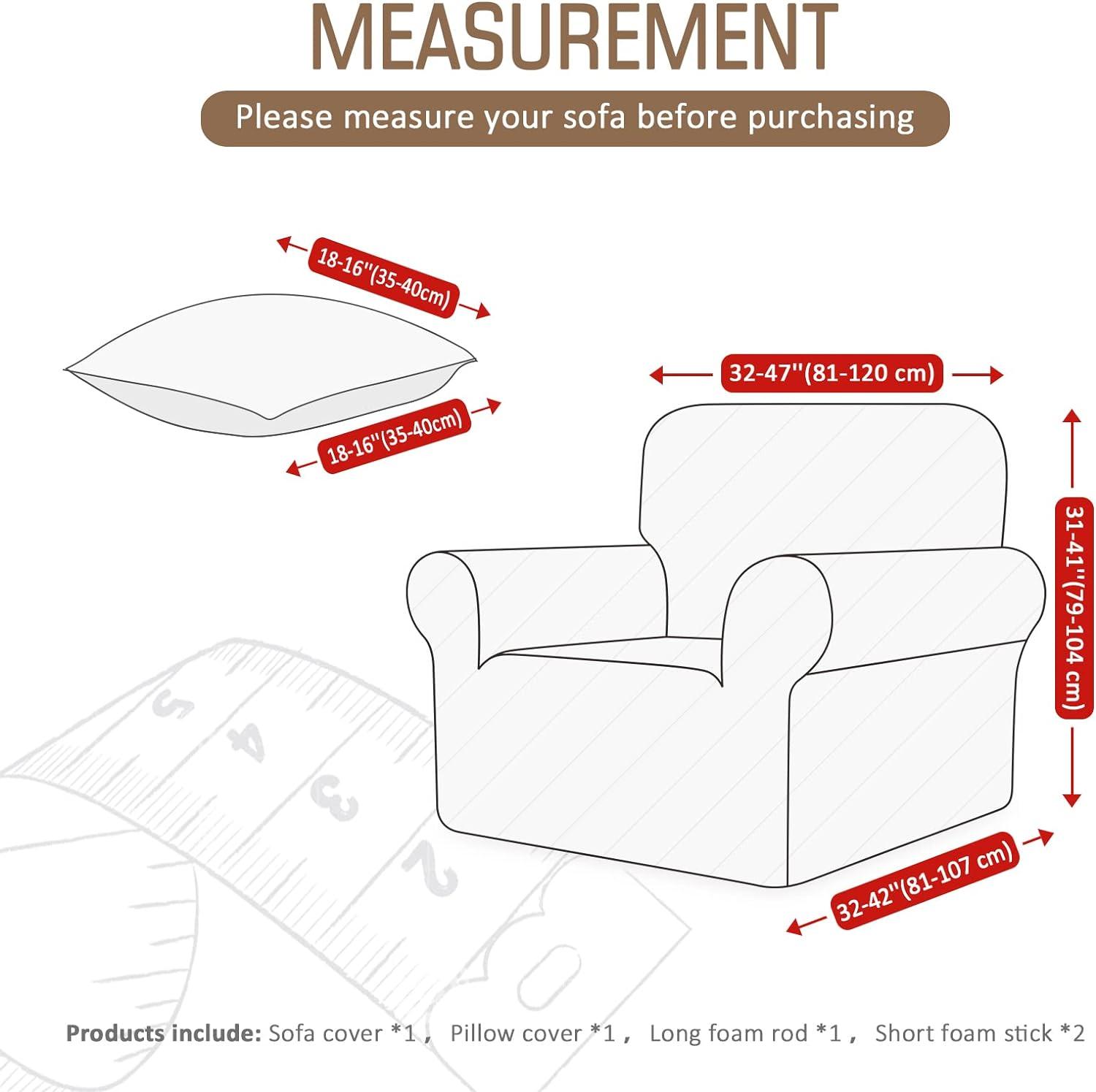 Sofa Cover 1 Seater Stretch Slipcover 80-120cm Elastic Protector TAOCOCO
