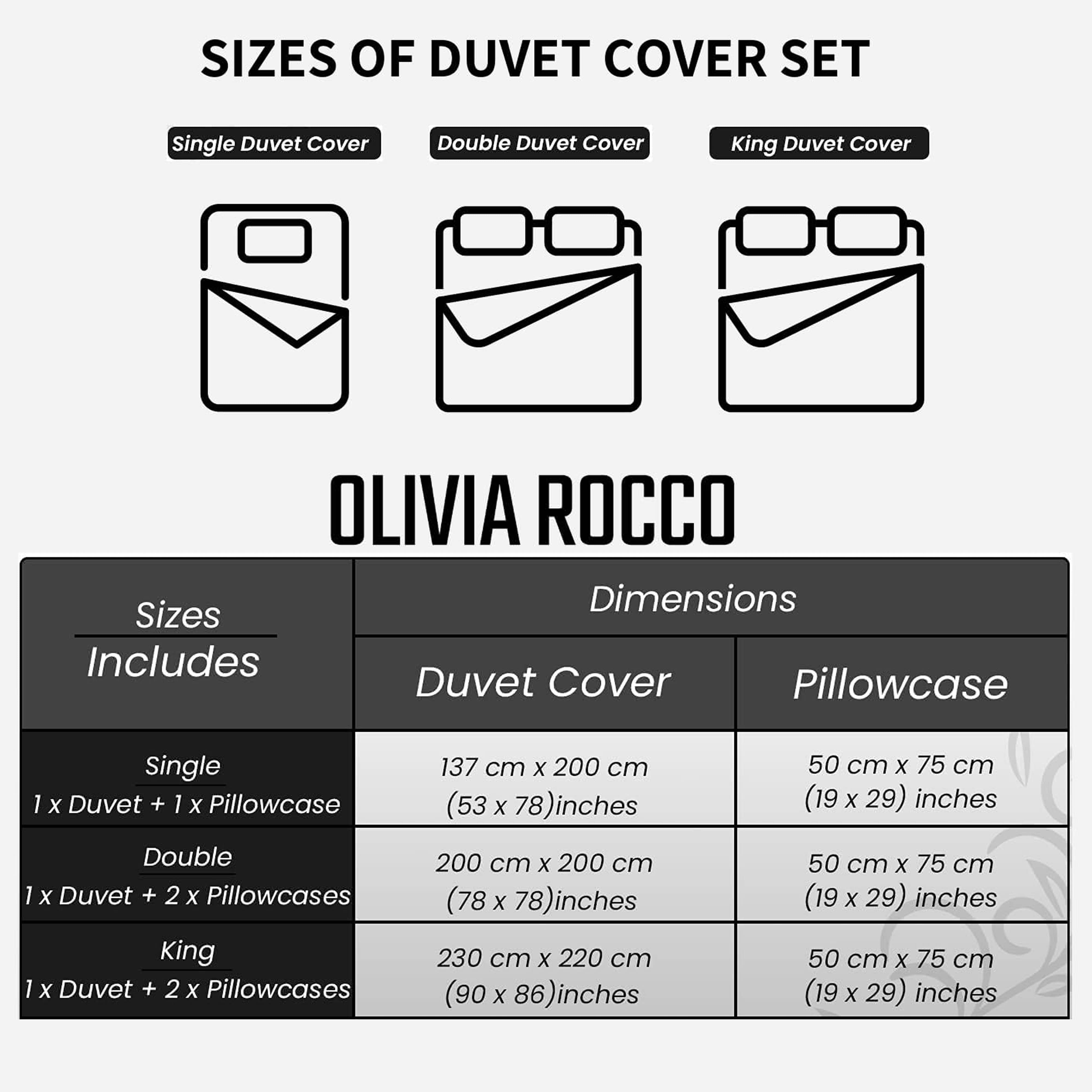 OLIVIA ROCCO Taxila Duvet Cover Set Easy Care Reversible Bedding with Pillowcases Super Soft Machine Washable Bed Linen for Bedroom Decor