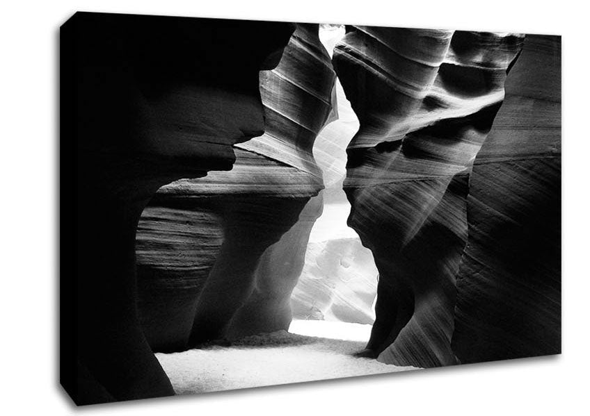 The Caves Doorway B n W Canvas Wall Art - Zestio