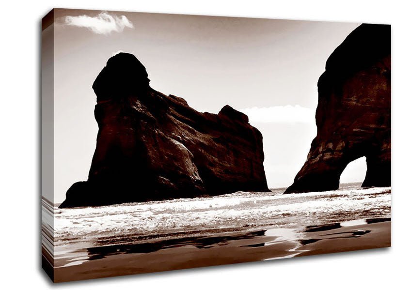 The Doorway To The Ocean Brown Canvas Wall Art - Zestio