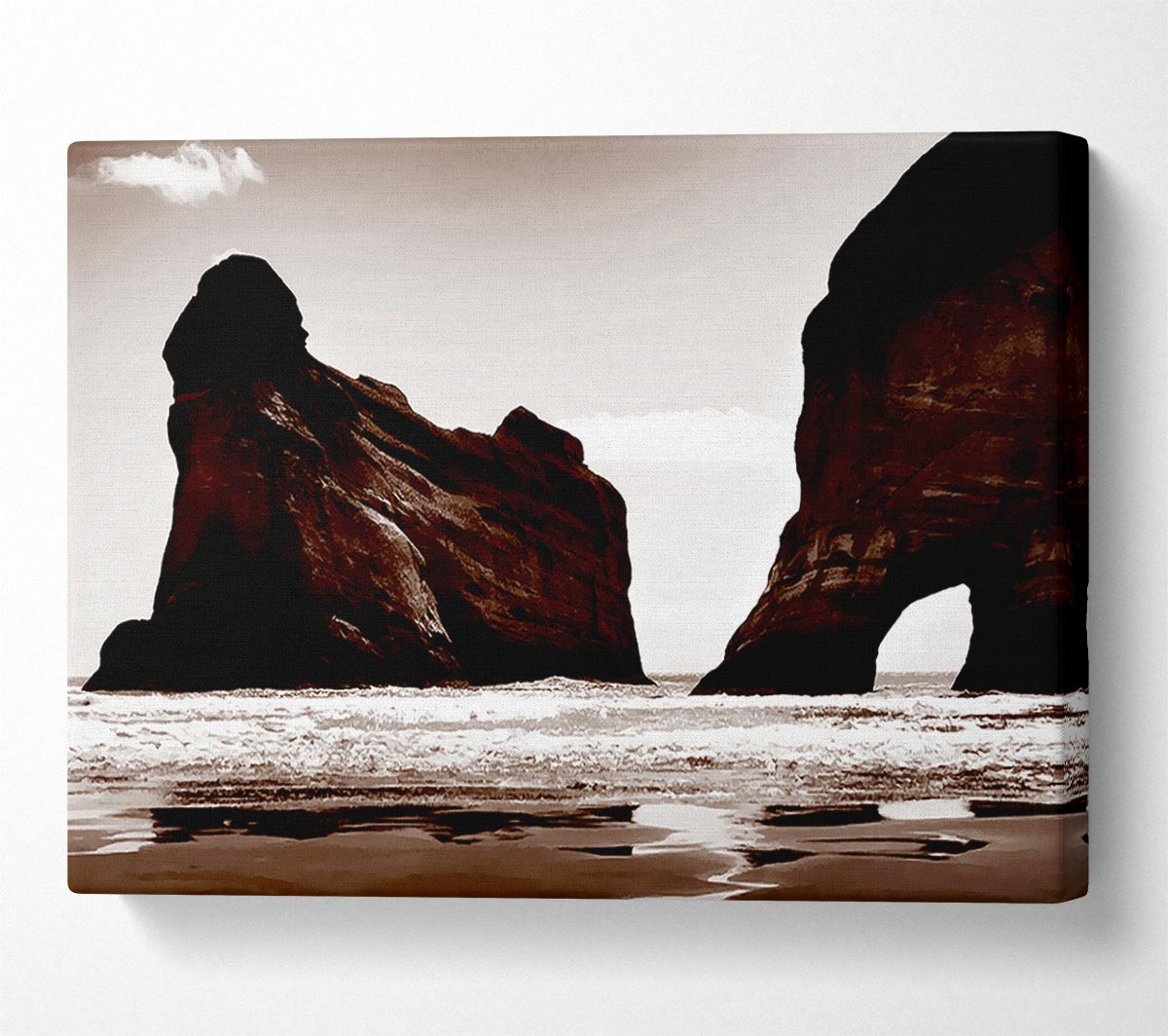 The Doorway To The Ocean Brown Canvas Wall Art - Zestio