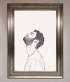 The Man In The Morning Line Art Framed Print - Zestio