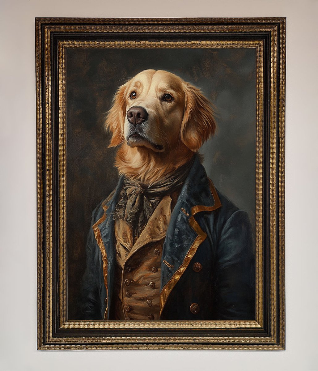 The Renaissance Golden Retiever Framed Wall Art - Zestio