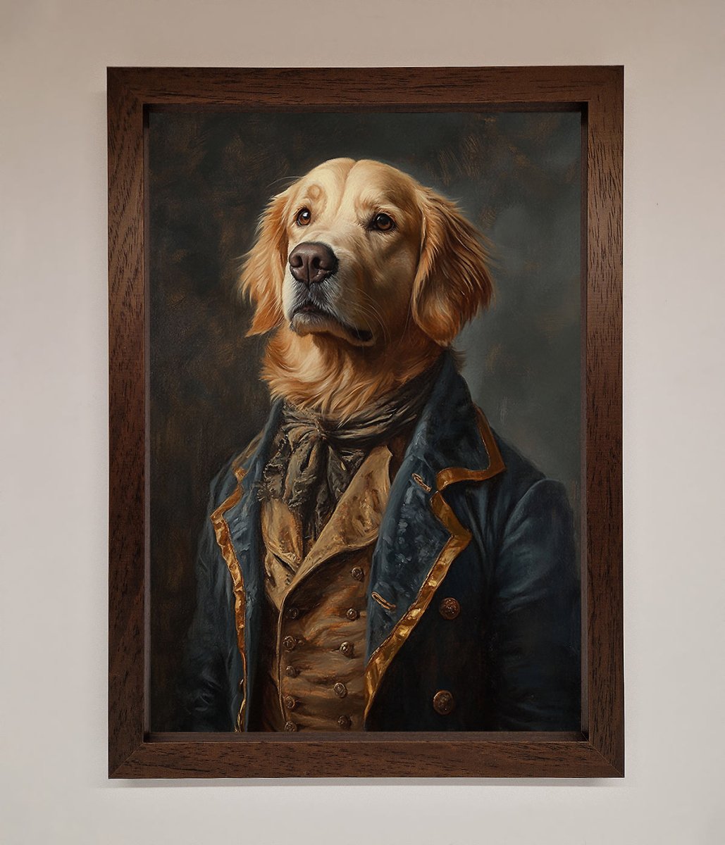 The Renaissance Golden Retiever Framed Wall Art - Zestio