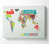 The World In A Map Canvas Wall Art - Zestio