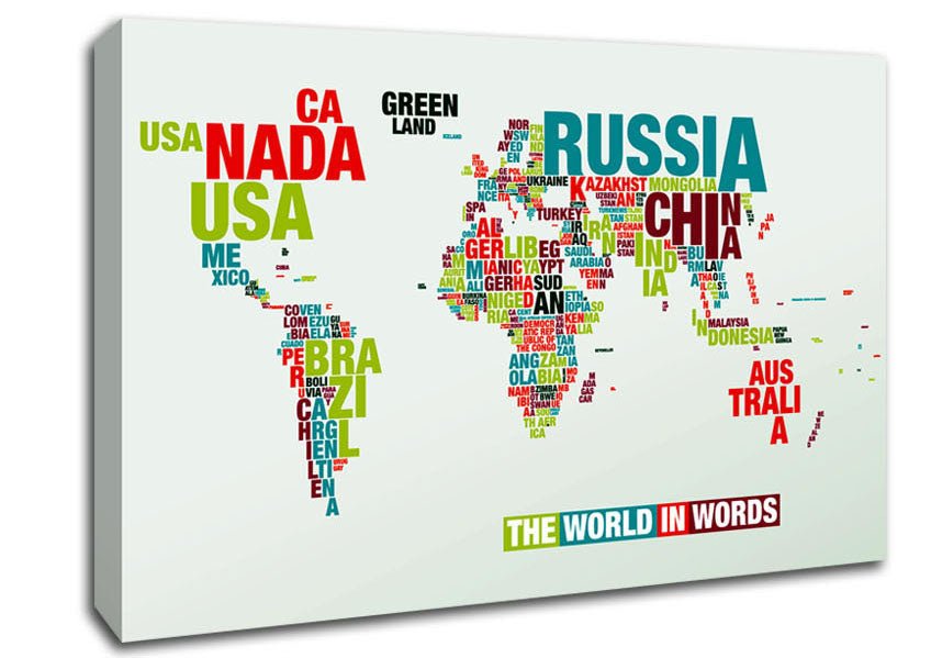The World In A Map Canvas Wall Art - Zestio