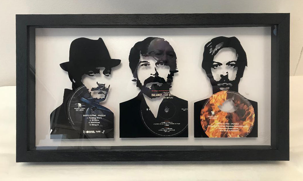 Biffy Clyro - Simon Neil, James and Ben Johnston - Original Framed Vinyl Record Art