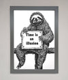 Time Is An Illusion Sloth Black Framed Poster - Zestio