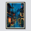 Tokyo City Street View Wall Poster – Modern Night Scene Art Print | DArtano