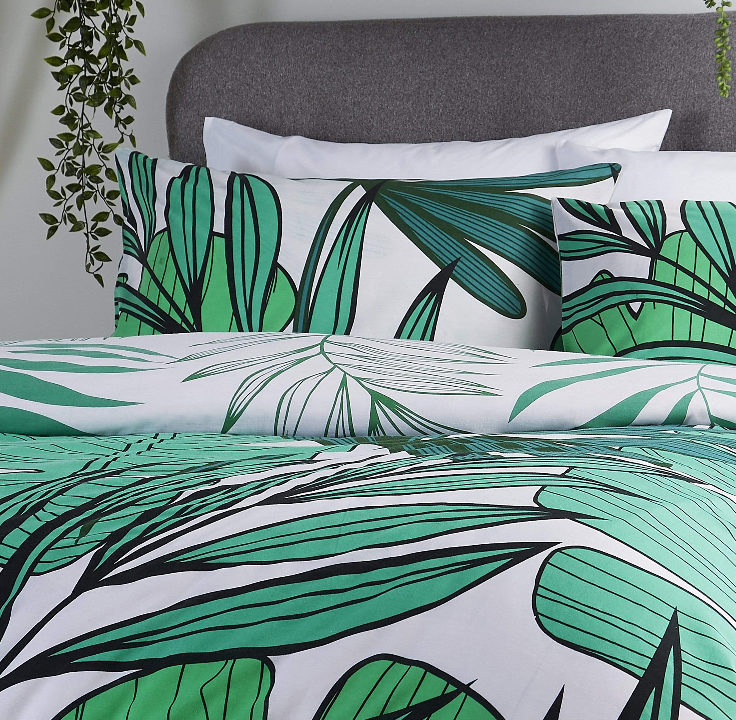 OLIVIA ROCCO Tropical Leaf Reversible Duvet Set Cotton Rich Bedding for Single Double King Sizes with Botanical Designs