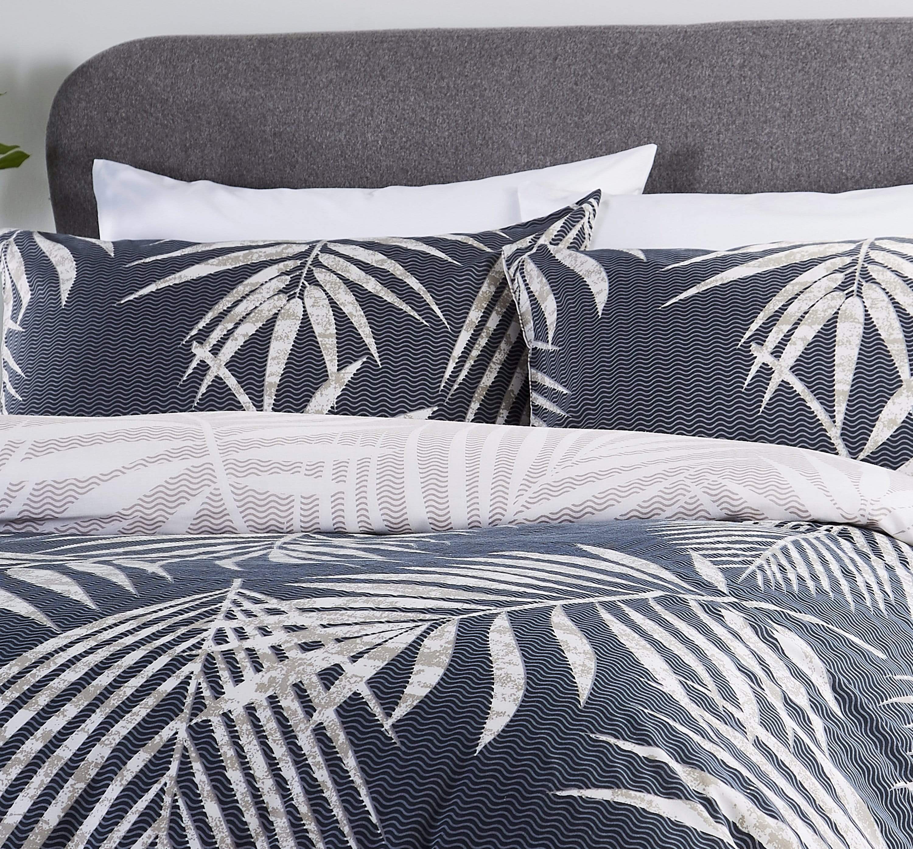 OLIVIA ROCCO Tropical Leaf Reversible Duvet Set Cotton Rich Bedding for Single Double King Sizes with Botanical Designs