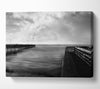 Twin Pier Ocean B n W Canvas Wall Art - Zestio