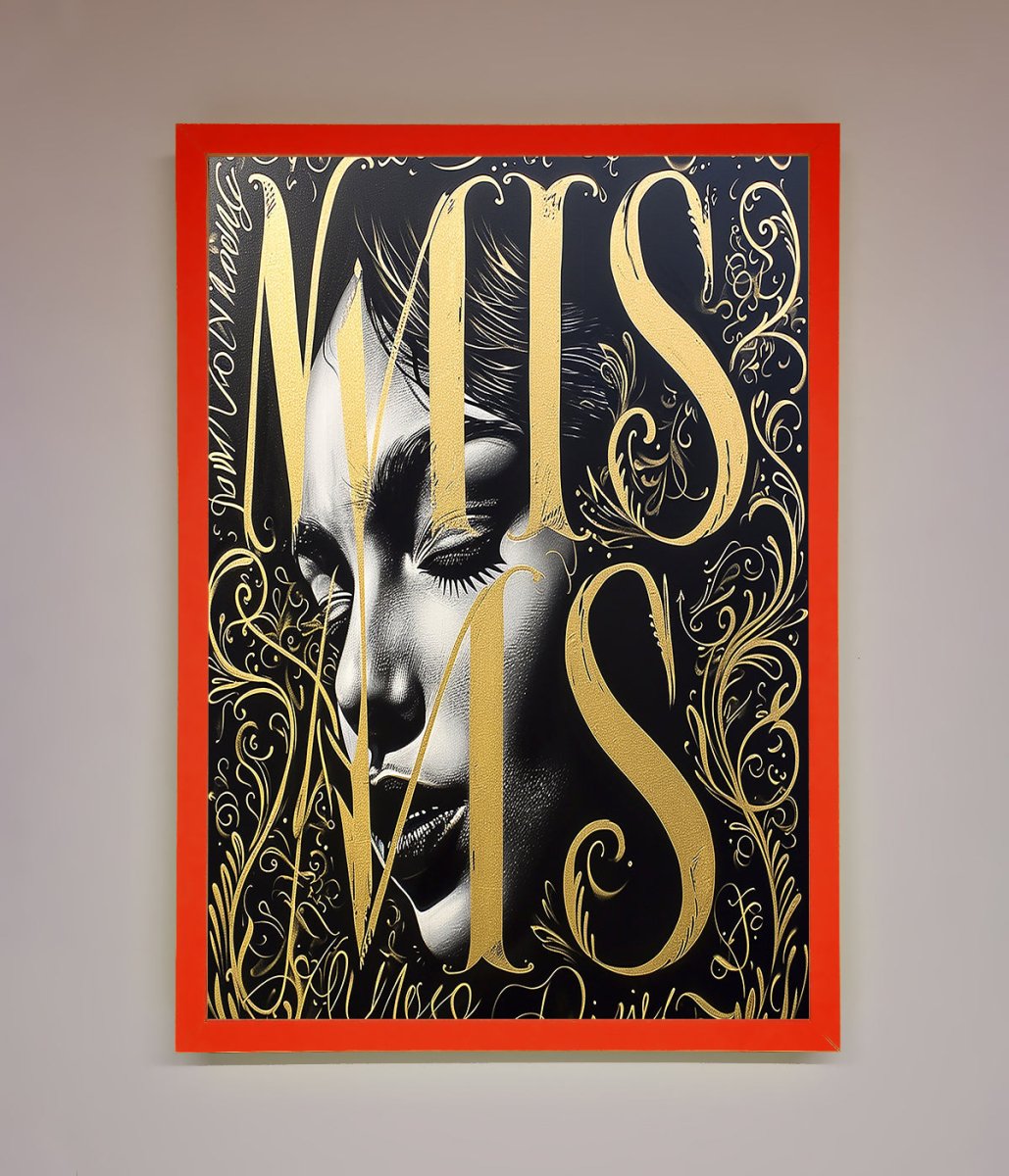 Typography Queen Framed Poster - Zestio