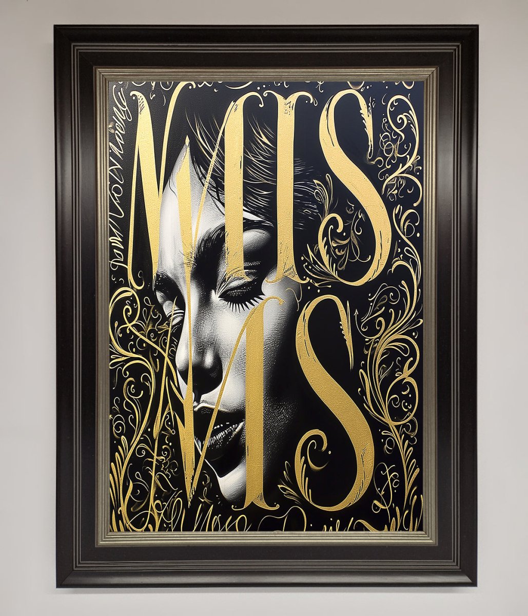 Typography Queen Framed Poster - Zestio