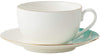 Cup and Saucer Set Watercolour with Gold Banding Premium Porcelain Light Weight