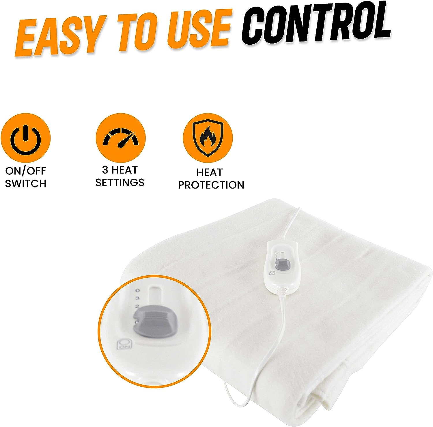OLIVIA ROCCO Electric Heated Underblanket With 3 Heat Settings Overheat Protection Sizes Single Double King Ultra Soft For All Night Comfort