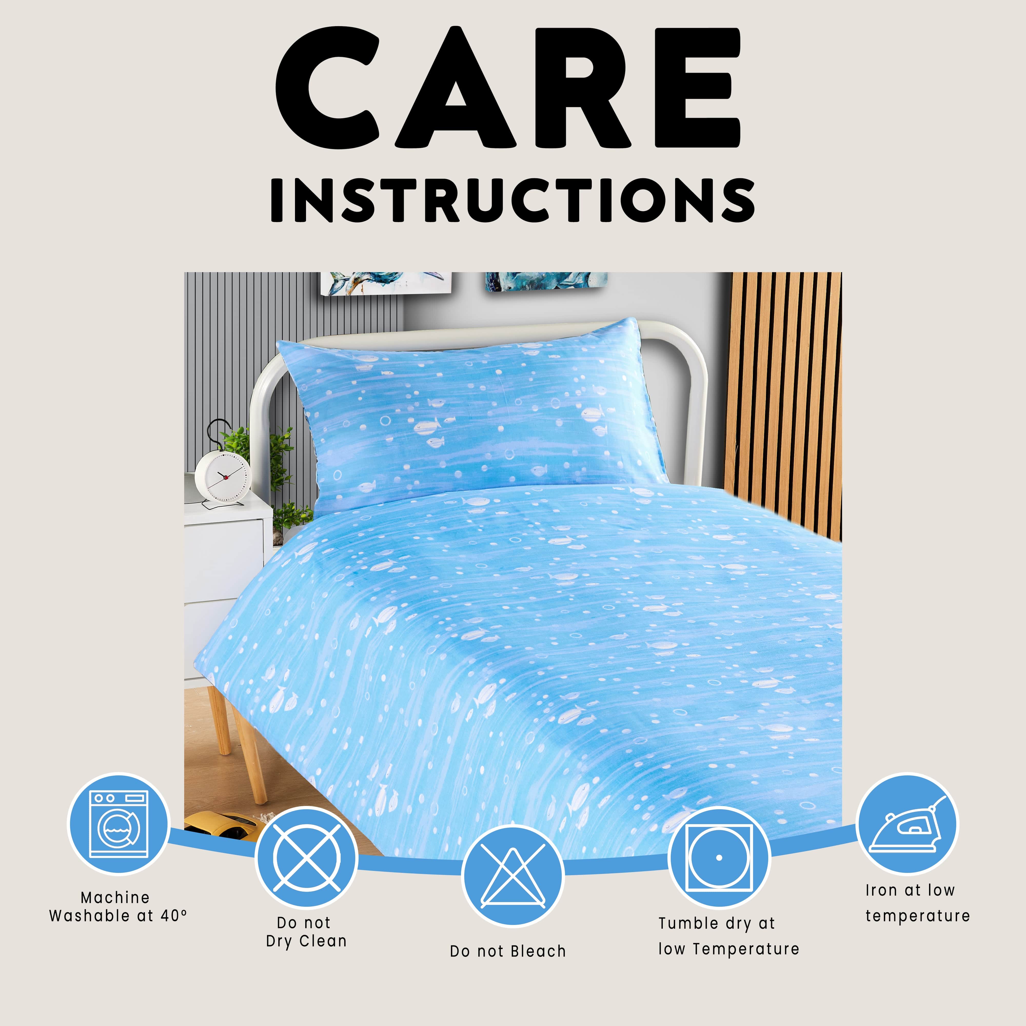 OLIVIA ROCCO Duvet Cover Set For Kids For Boys And Girls Sharks And Whales Reversible Soft Cotton Marine Life Bedding With Curtains