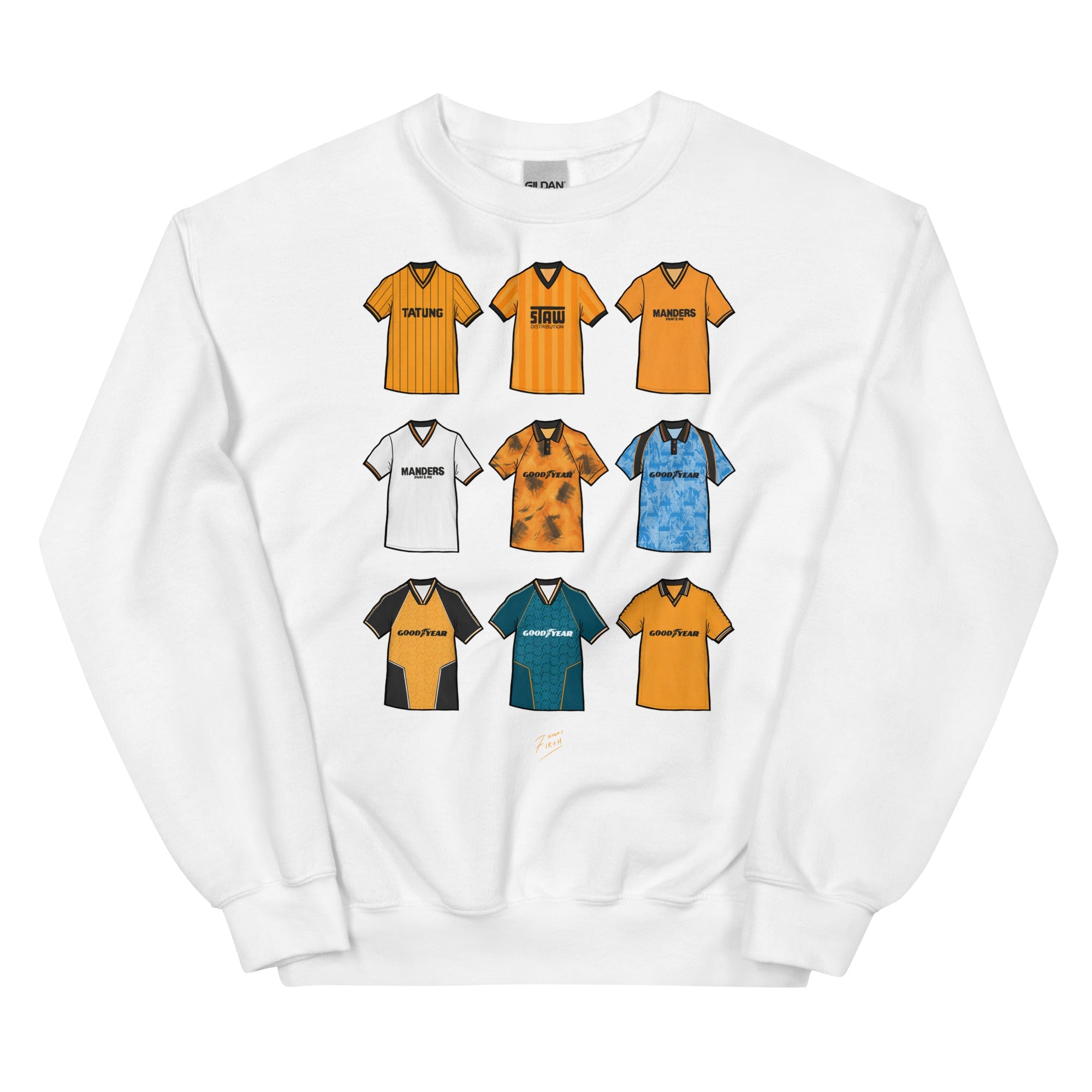 Wolverhampton Retro Shirts Unisex Themed Sweatshirt (9 Classic Shirt Artwork)