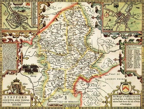 Staffordshire Historical Map 1000 Piece Jigsaw Puzzle (1610)