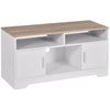 HOMCOM TV Stand Cabinet for TVs up to 50", TV Table Unit with Storage, Open Shelves and Cable Management, Modern TV Console for Living Room Bedroom, White