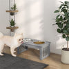 Dog bowls Pet Feeding 2x Stainless Bowls Grey 58.4L x 30.5W x 25.4H cm