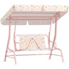 AIYAPLAY Kids Garden Swing Chair, Swing Seat with Adjustable Canopy, Pink
