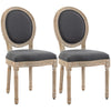 HOMCOM French-Style Dining Chairs Set of 2 with Linen Upholstery, Backrest