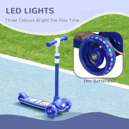 AIYAPLAY Kids 3 Wheel Scooter for 2-6 Years Old w/ Adjustable Height, Blue