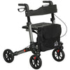 HOMCOM 4 Wheel Rollator Walker,  Adjustable Mobility Walker with Bag, Silver