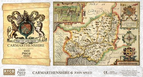 Carmarthenshire Historical Map 1000 Piece Jigsaw Puzzle (1610)