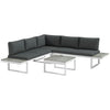 Outsunny 4 PCs Garden Set w/ 5-Level Recline Corner Conversation Sofa Set White