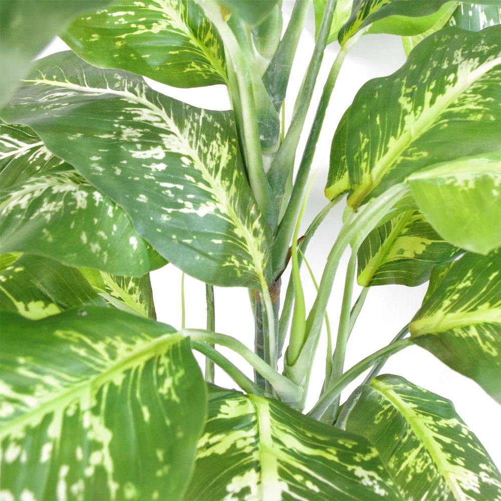 Large 100cm Fox's Aglaonema Tree - Realistic Artificial Plant w/ Gold Metal Planter