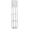 4-Tier Floor Lamp, Floor Light with Storage Shelf, White 3-Tier