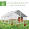 PawHut Chicken Run Galvanised Walk-in Chicken Coop Hen Poultry House Cage Rabbit Hutch Pet Playpen Garden w/Water-Resist Cover, 3 x 4 x 2m