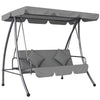 Outsunny 2-in-1 Swing Chair 3 Seater Hammock Cushion Bed Tilt Canopy